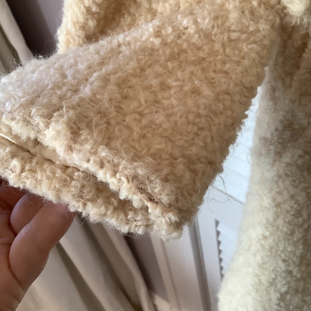 Vintage wool boucle coat cream nubby XS women's The American Way with Wool - Picture 5 of 10